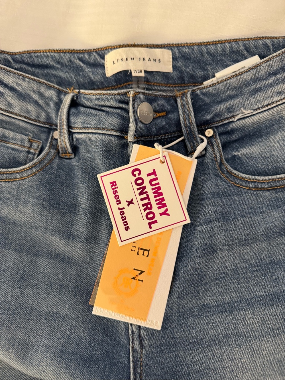 Risen Jeans High-Rise Light Blue Tummy Control Jeans